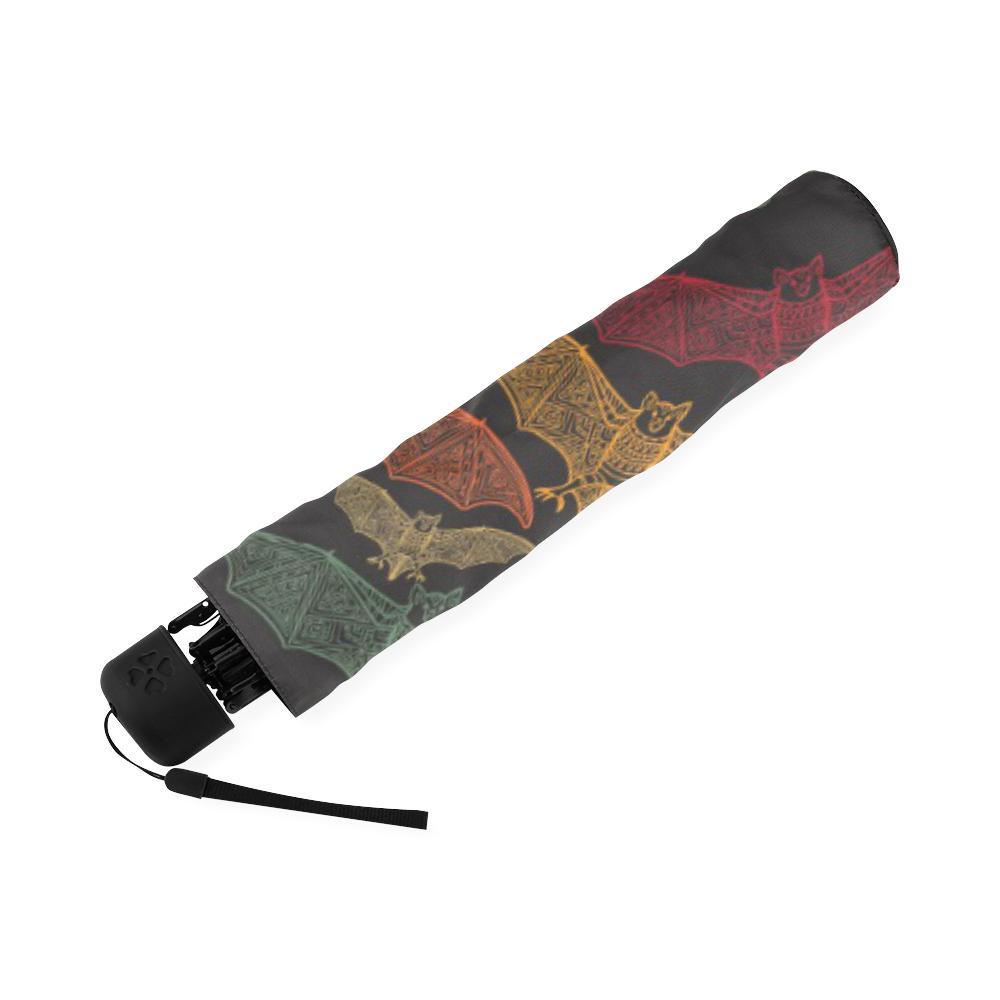 Aztec Bat Halloween Pattern Print Foldable Umbrella-grizzshop