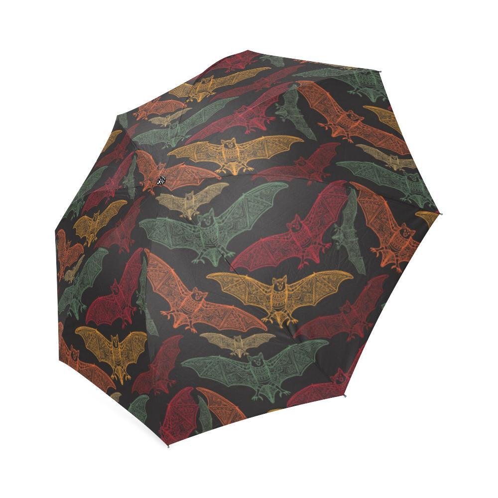 Aztec Bat Halloween Pattern Print Foldable Umbrella-grizzshop