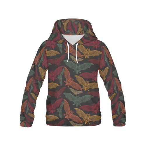 Aztec Bat Halloween Pattern Print Men Pullover Hoodie-grizzshop