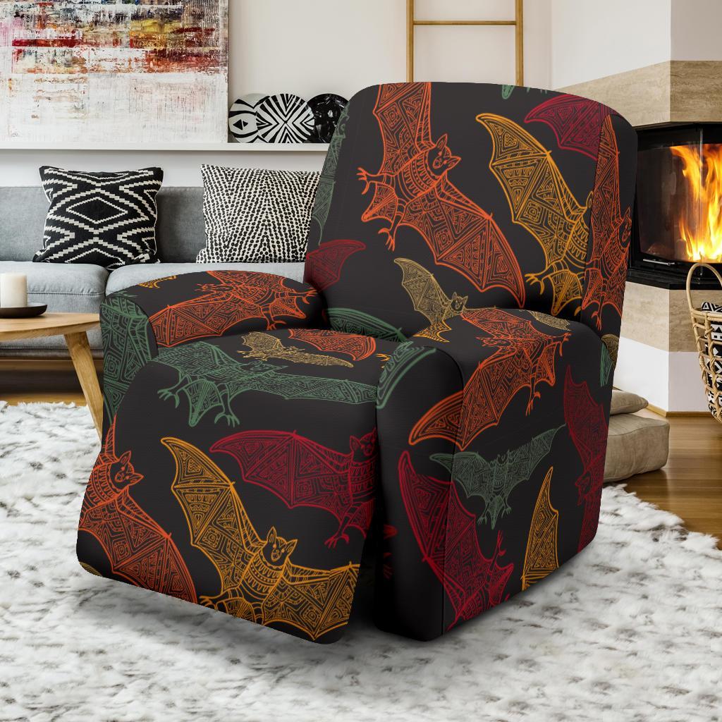 Aztec Bat Halloween Pattern Print Recliner Cover-grizzshop