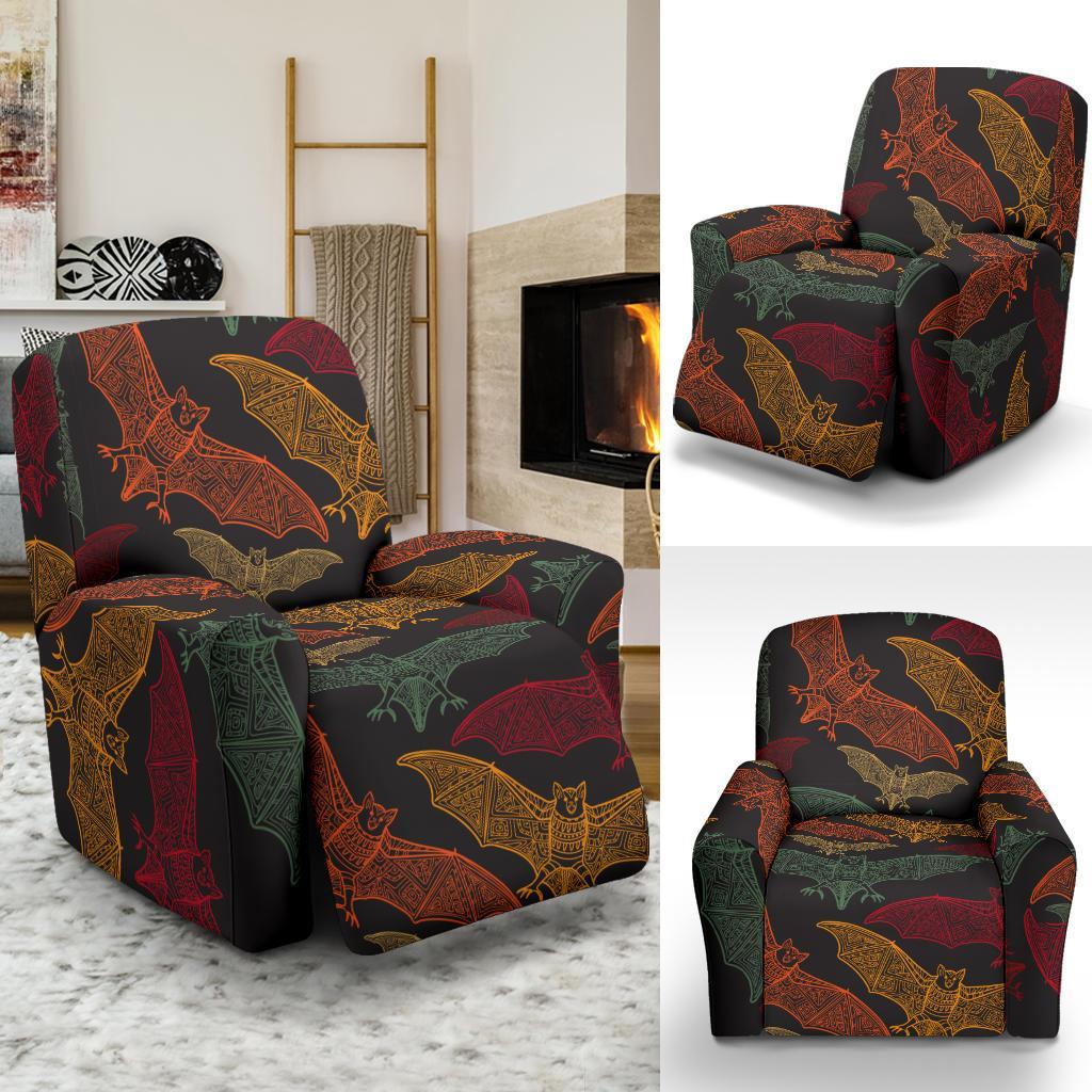 Aztec Bat Halloween Pattern Print Recliner Cover-grizzshop