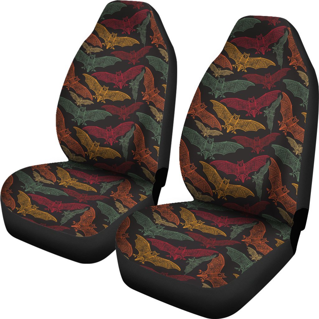 Aztec Bat Halloween Pattern Print Universal Fit Car Seat Cover-grizzshop