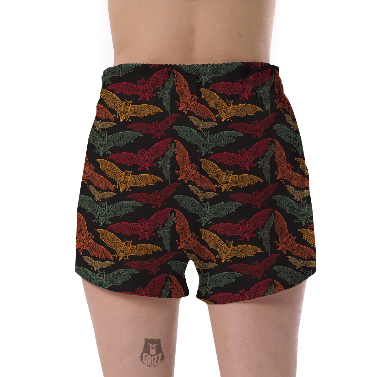 Aztec Bat Halloween Pattern Print Women's Shorts-grizzshop
