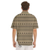 Aztec Beige And Black Print Pattern Men's Short Sleeve Shirts-grizzshop