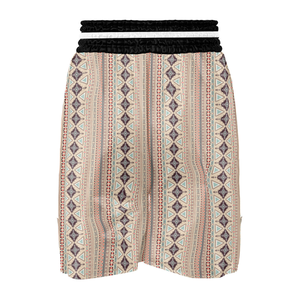 Aztec Beige Print Pattern Boxing Shorts-grizzshop