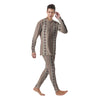 Aztec Beige Print Pattern Men's Pajamas-grizzshop