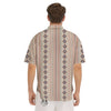 Aztec Beige Print Pattern Men's Short Sleeve Shirts-grizzshop