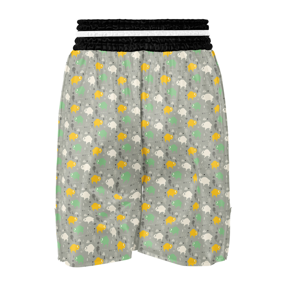 Aztec Bison Print Pattern Boxing Shorts-grizzshop
