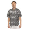 Aztec Black Ethnic Print Pattern Men's Short Sleeve Shirts-grizzshop