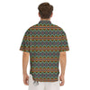 Aztec Boho Tribal Print Pattern Men's Short Sleeve Shirts-grizzshop