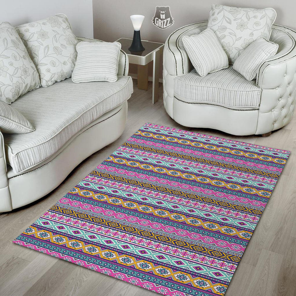 Aztec Bright Colors Print Pattern Floor Mat-grizzshop