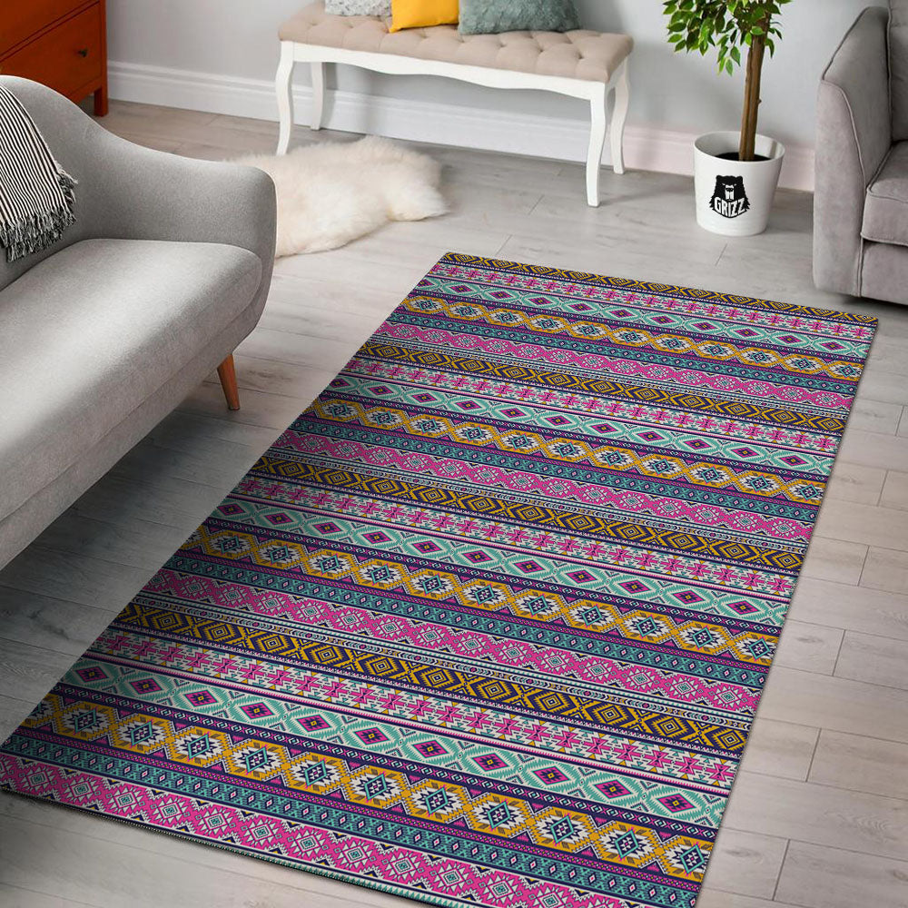 Aztec Bright Colors Print Pattern Floor Mat-grizzshop