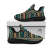 Aztec Brown And Teal Print Pattern Black Athletic Shoes-grizzshop