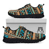 Aztec Brown And Teal Print Pattern Black Sneaker-grizzshop