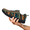 Aztec Brown And Teal Print Pattern Black Sneaker-grizzshop