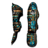 Aztec Brown And Teal Print Pattern Muay Thai Shin Guards-grizzshop