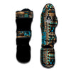 Aztec Brown And Teal Print Pattern Muay Thai Shin Guards-grizzshop