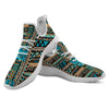 Aztec Brown And Teal Print Pattern White Athletic Shoes-grizzshop