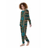 Aztec Brown And Teal Print Pattern Women's Pajamas-grizzshop