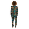 Aztec Brown And Teal Print Pattern Women's Pajamas-grizzshop