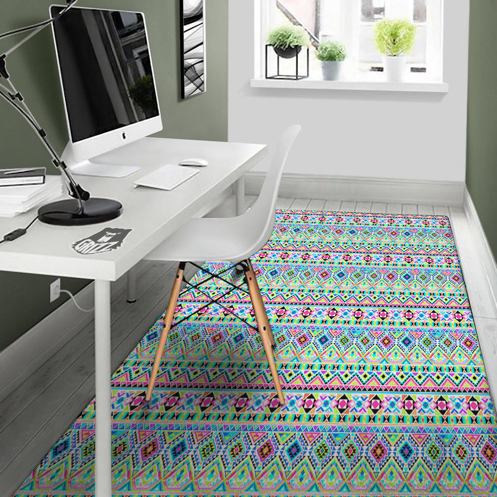 Aztec Colorful Print Pattern Floor Mat-grizzshop