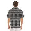 Aztec Dark Grey Print Pattern Men's Short Sleeve Shirts-grizzshop