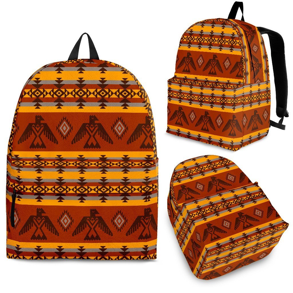 Aztec Eagle Pattern Print Backpack-grizzshop