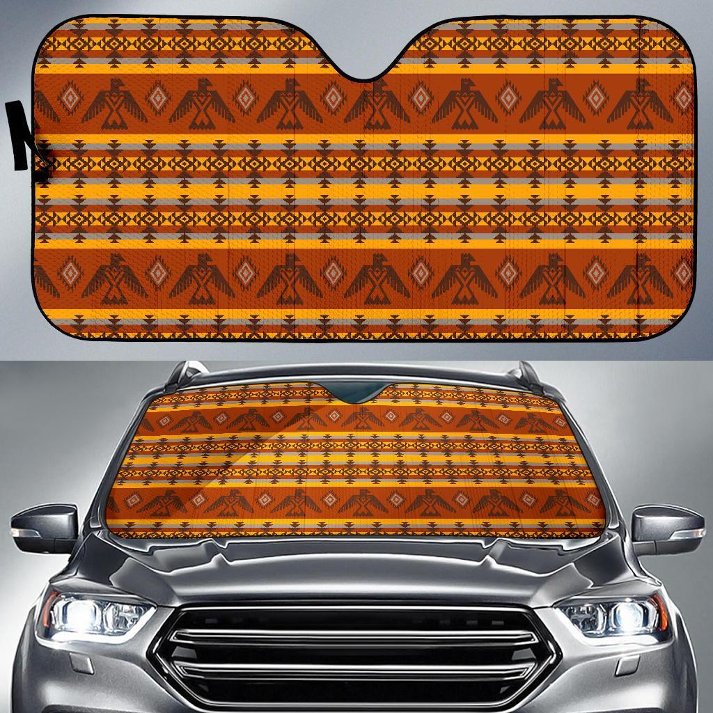 Aztec Eagle Pattern Print Car Sun Shade-grizzshop