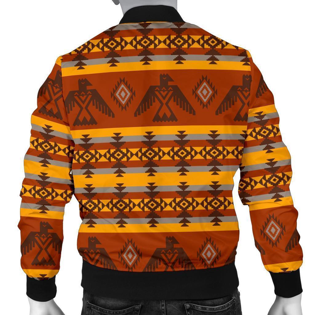 Aztec Eagle Pattern Print Men's Bomber Jacket-grizzshop