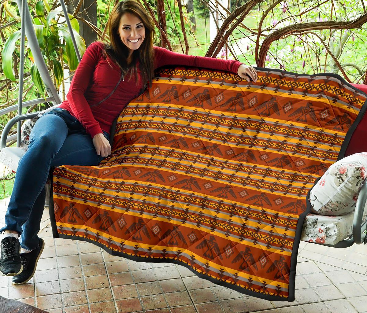 Aztec Eagle Pattern Print Quilt-grizzshop