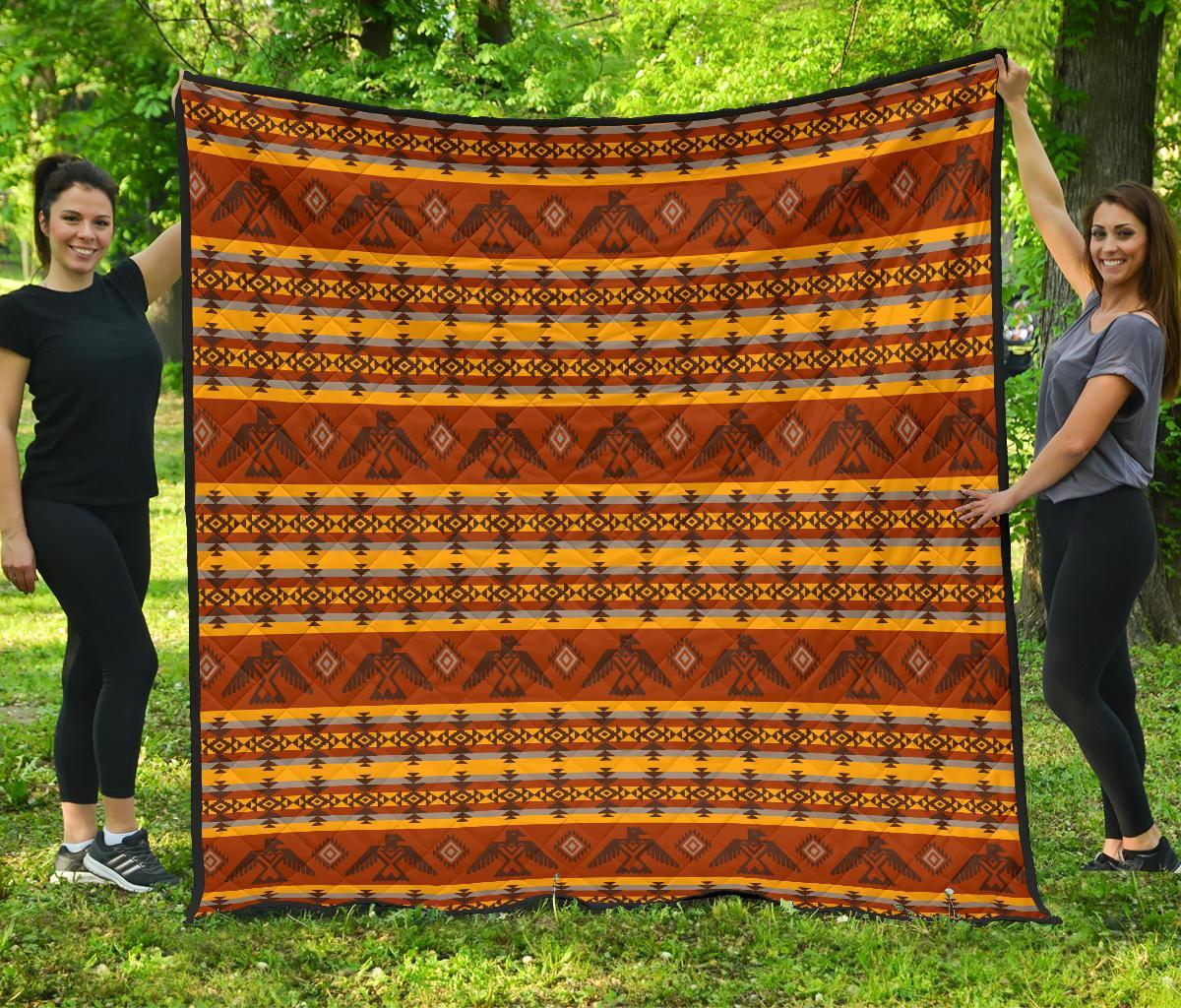 Aztec Eagle Pattern Print Quilt-grizzshop