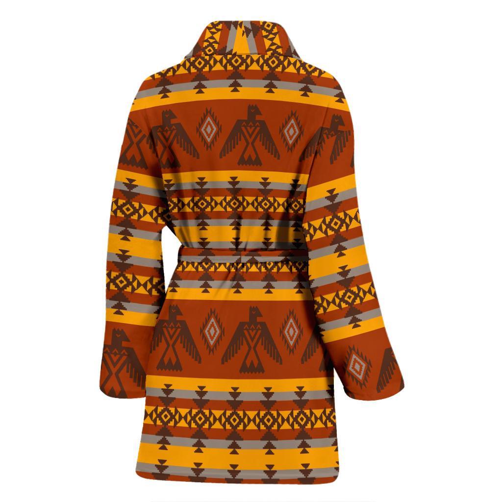 Aztec Eagle Pattern Print Women Long Robe-grizzshop