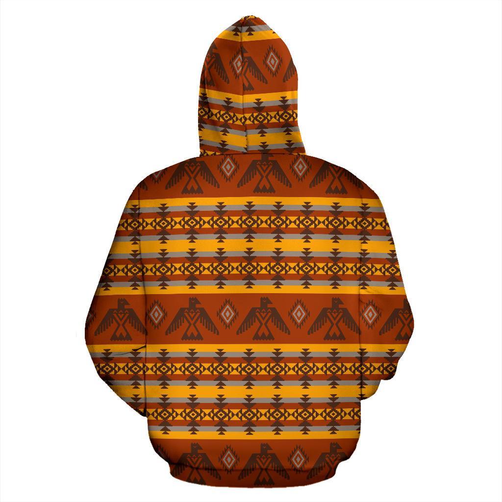 Aztec Eagle Pattern Print Women Men Pullover Hoodie-grizzshop