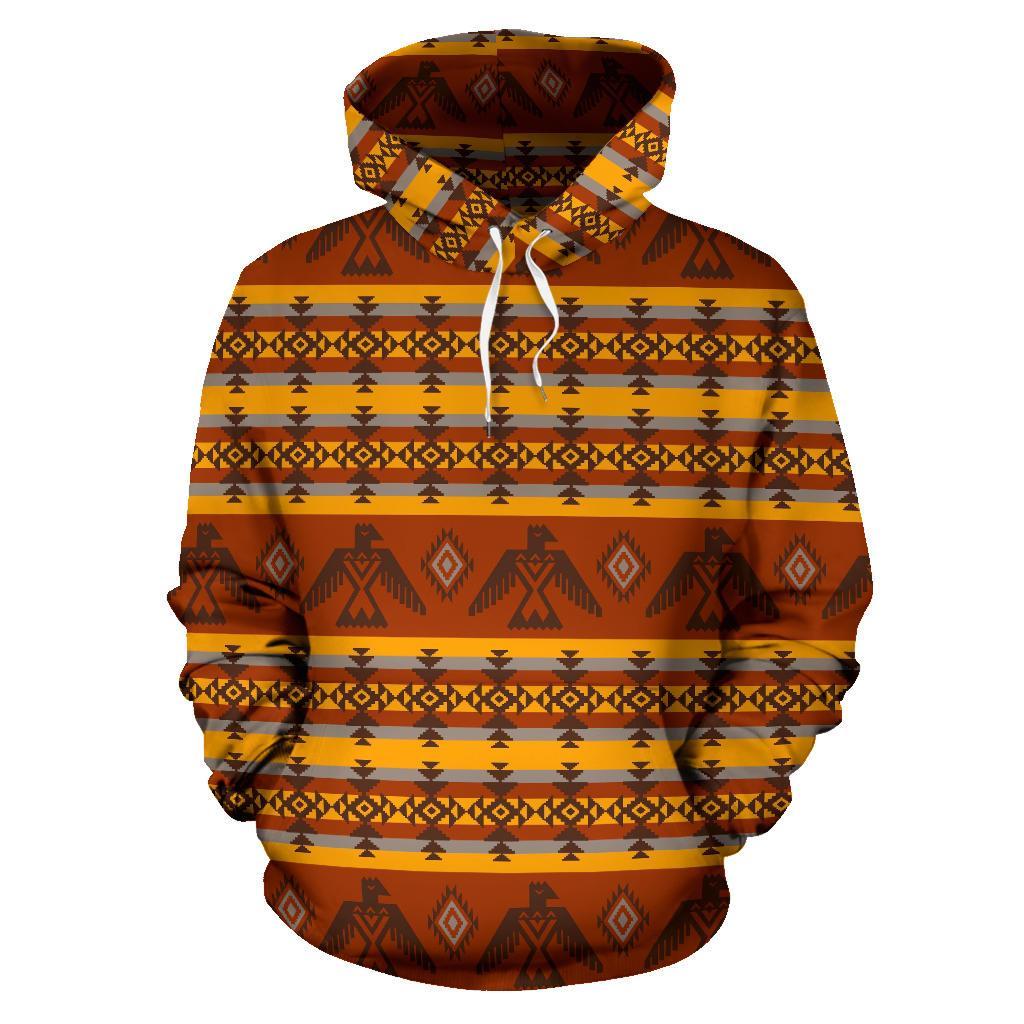 Aztec Eagle Pattern Print Women Men Pullover Hoodie-grizzshop