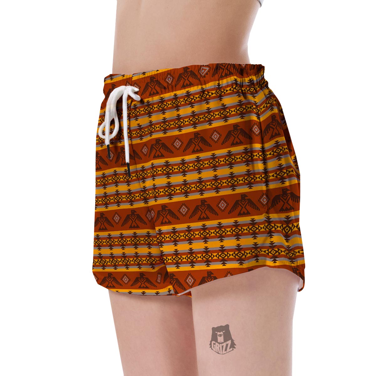 Aztec Eagle Pattern Print Women's Shorts-grizzshop