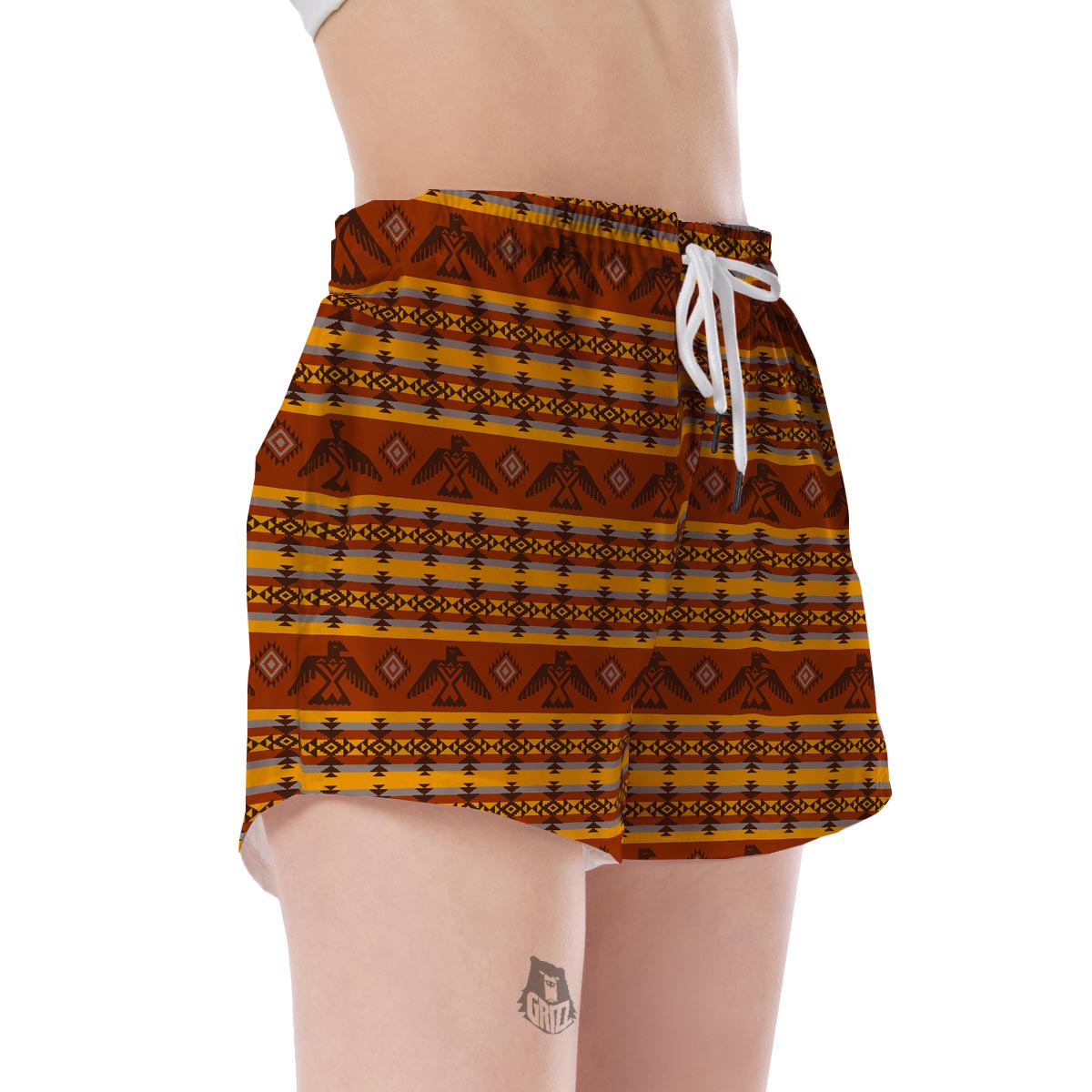 Aztec Eagle Pattern Print Women's Shorts-grizzshop