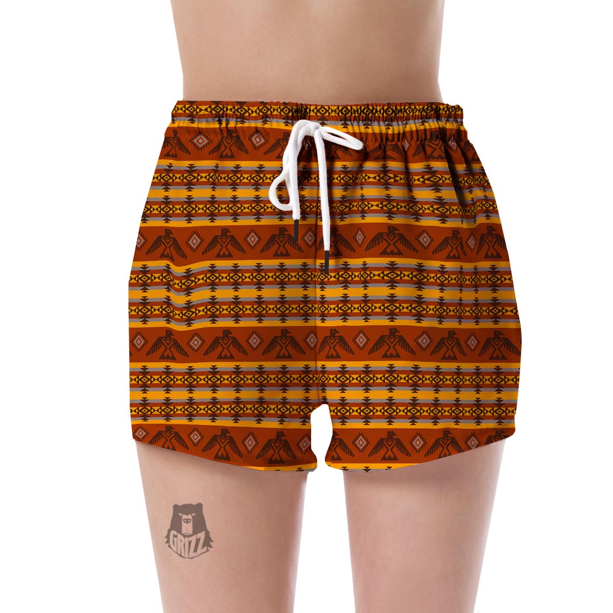 Aztec Eagle Pattern Print Women's Shorts-grizzshop