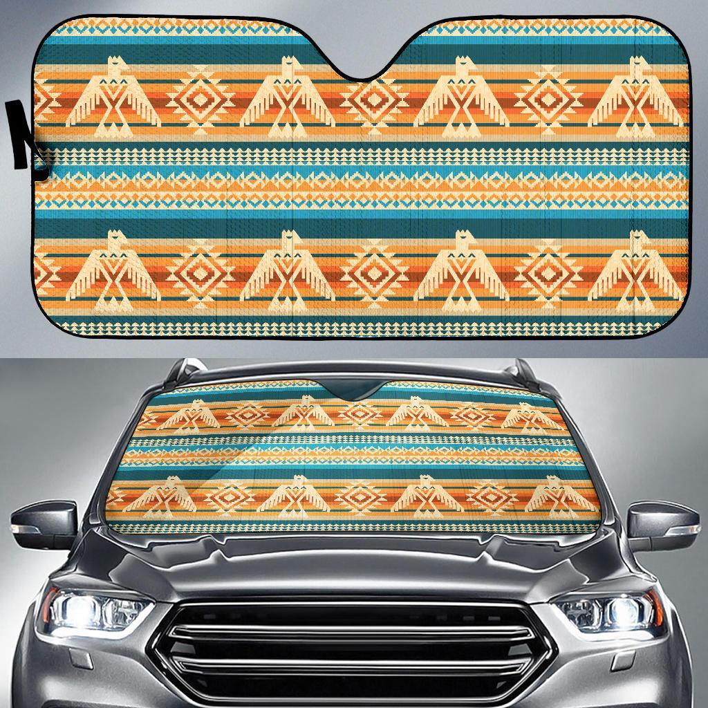 Aztec Eagle Print Pattern Car Sun Shade-grizzshop