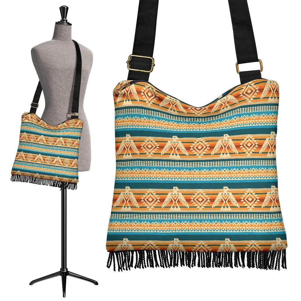 Aztec Eagle Print Pattern Crossbody bags-grizzshop