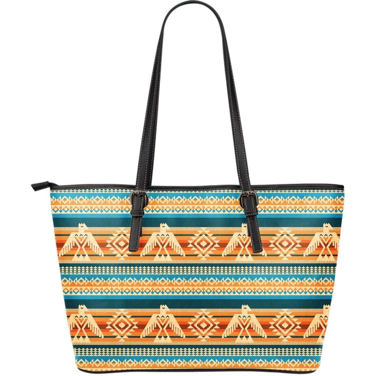 Aztec Eagle Print Pattern Leather Tote Bag-grizzshop