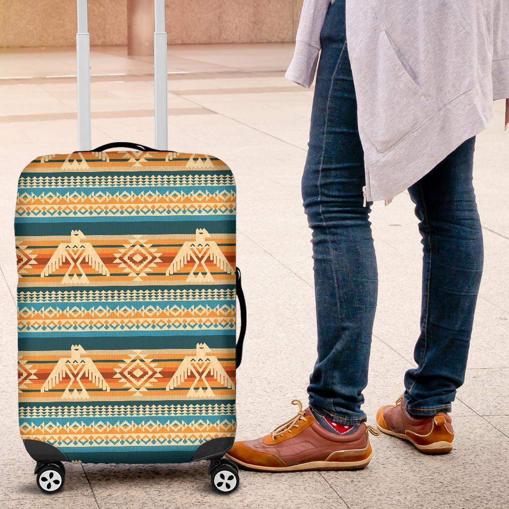 Aztec Eagle Print Pattern Luggage Cover Protector-grizzshop