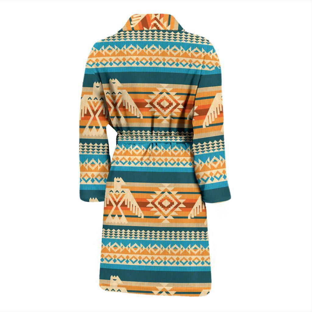 Aztec Eagle Print Pattern Men Long Robe-grizzshop