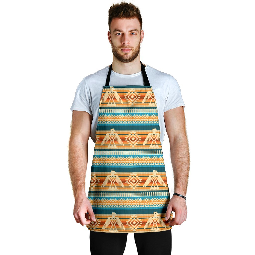 Aztec Eagle Print Pattern Men's Apron-grizzshop