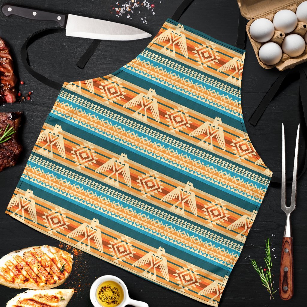 Aztec Eagle Print Pattern Men's Apron-grizzshop