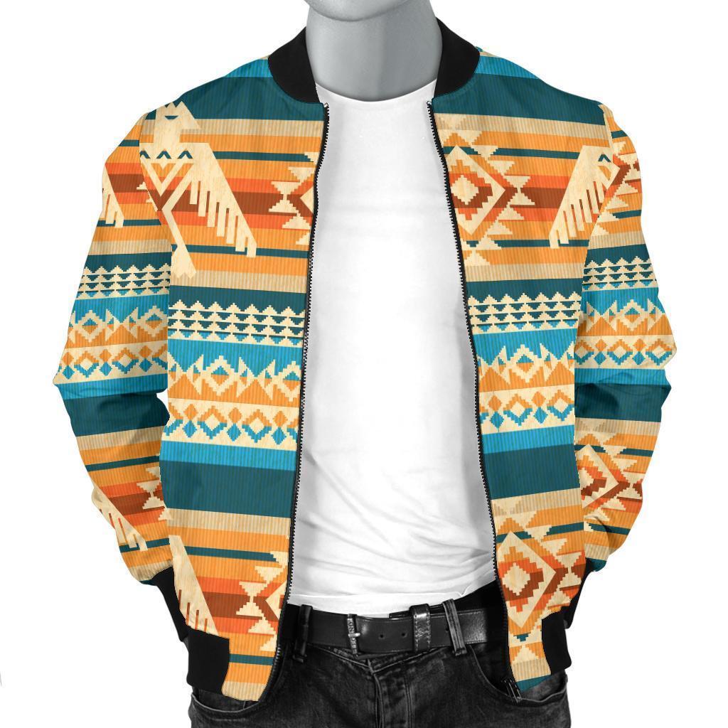 Aztec Eagle Print Pattern Men's Bomber Jacket-grizzshop