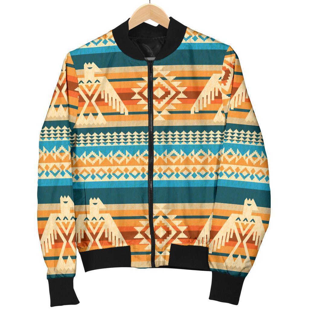 Aztec Eagle Print Pattern Men's Bomber Jacket-grizzshop