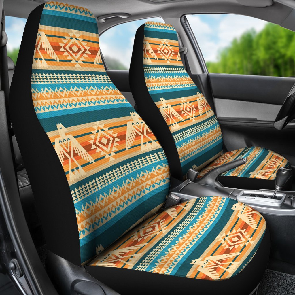 Aztec Eagle Print Pattern Universal Fit Car Seat Covers-grizzshop