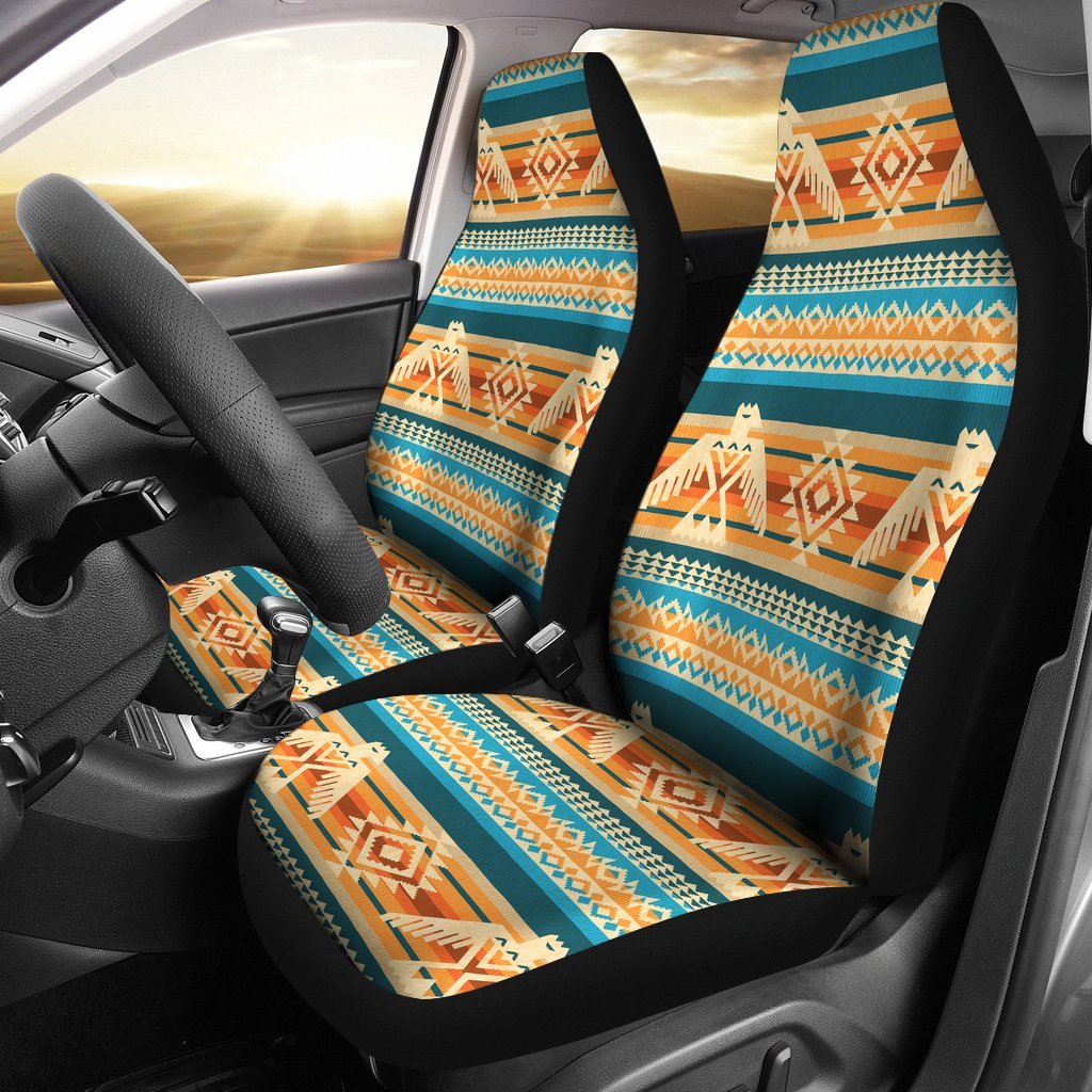 Aztec Eagle Print Pattern Universal Fit Car Seat Covers-grizzshop