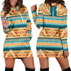 Aztec Eagle Print Pattern Women Hoodie Dress-grizzshop