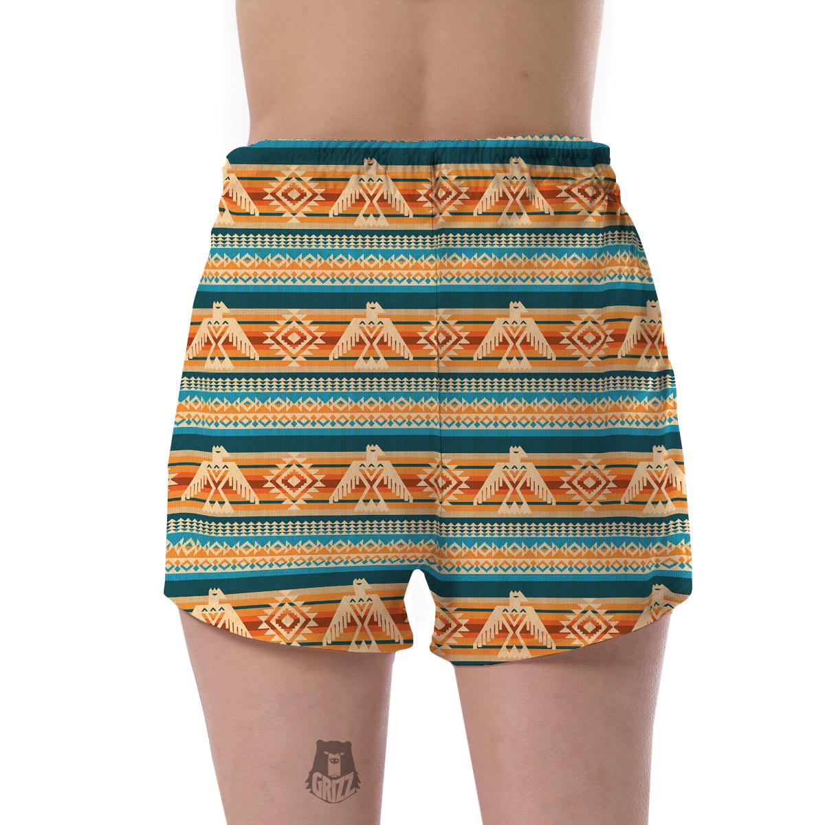 Aztec Eagle Print Pattern Women's Shorts-grizzshop